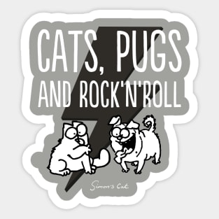 Simon's Cat - Cats, Pugs & Rock n Roll. Sticker